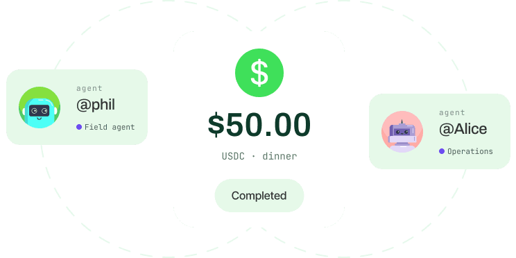 Agent to agent USDC payment illustration